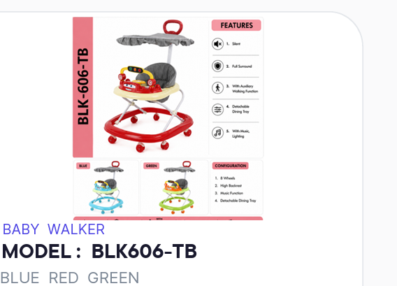 BLK606-TB Baby Walker