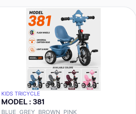 Kids Tricycle Model 381