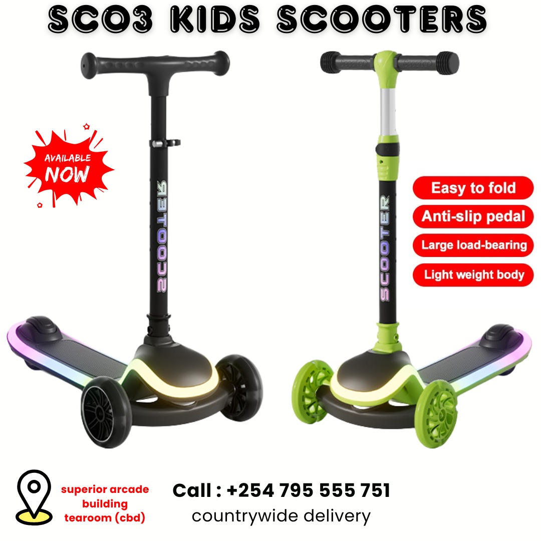 Kids SC03 scooters with LED lights anti slip