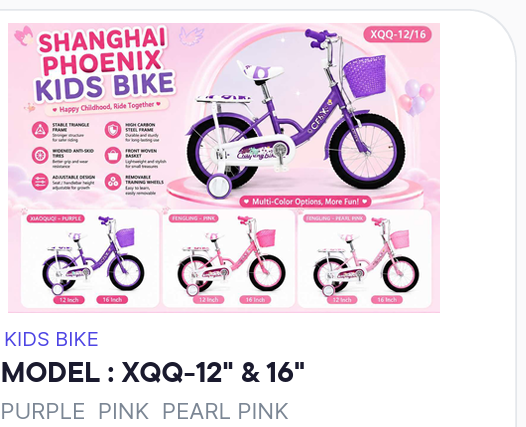  XQQ PHOENIX KIDS BIKE SIZE 12''16